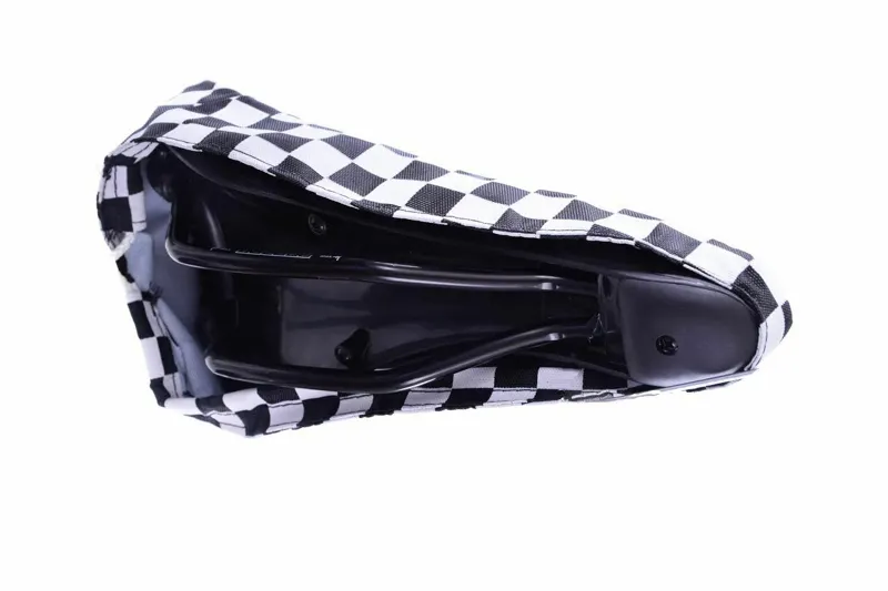 Chequered Saddle Cover Black and White-1